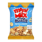 Samjin Mini Mix Cheddar Cheese Snack in colorful packaging, showcasing bite-sized confectionery with cheddar cheese flavor.