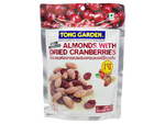 Tong Garden almonds with dried cranberries in a clear bowl, showcasing the colorful mixed confectionery snack.