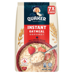 Quaker Instant Original Pouch, a grocery product, showing a close-up of the orange and white pouch with the Quaker logo.