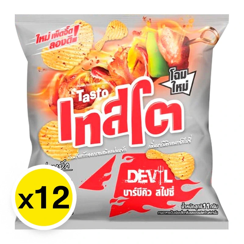 Tasto Devil Potato Chips Barbecue Max Spicy 11g x12