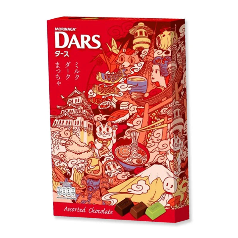 Assorted MORINAGA chocolate pieces in a 126g package, featuring various milk, dark, and white chocolate varieties.