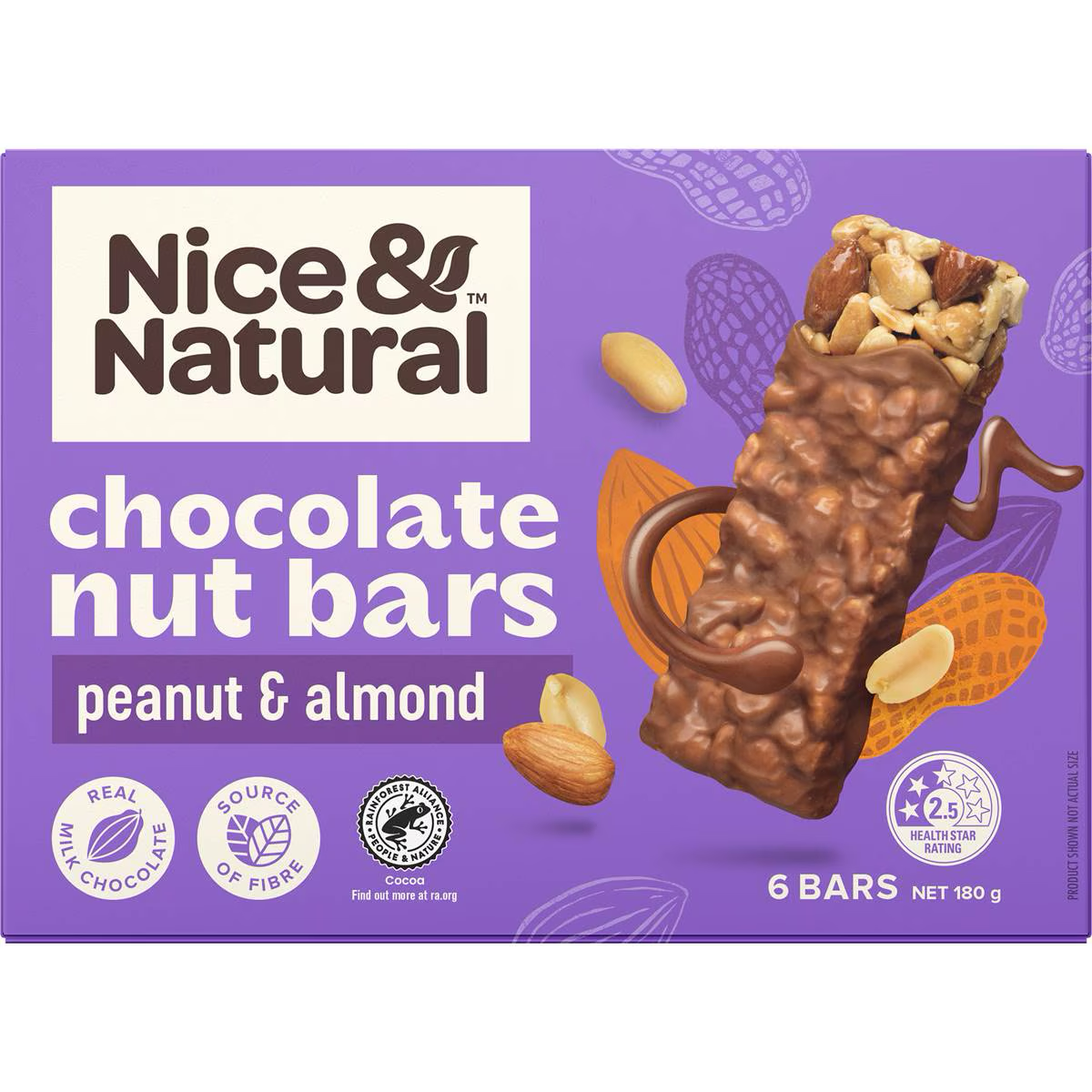 Nice & Natural Chocolate Nut Bars Peanut And Almond