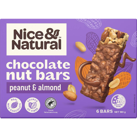 Nice & Natural Chocolate Nut Bars Peanut And Almond