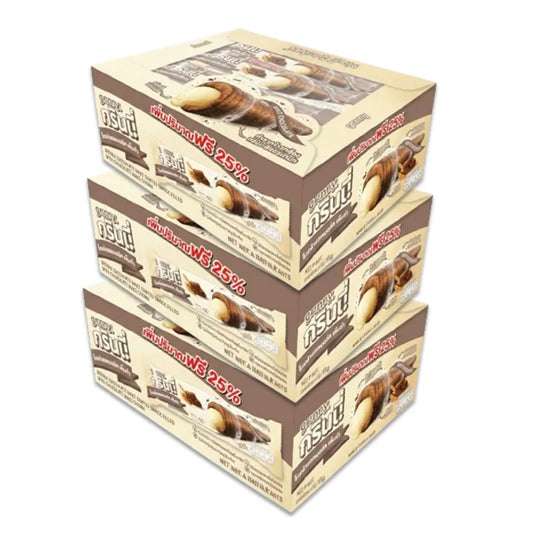 GRINNY CHOCOLATE COATED SNACK FILLED WITH CHOCOLATE MALT CREAM .