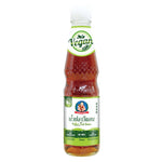 Deksomboon Vegan Fish Sauce 300ml bottle, typical packaging with clear label, used for cooking and flavoring in dry grocery.