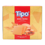 Tipo Caramel Cream Egg Cookie in a 250g package, showing golden caramel-filled cookies with a creamy center.