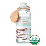 Organic Agrilife Coconut Oil jar, healthy natural product with a white label, featuring a coconut illustration and green accents.