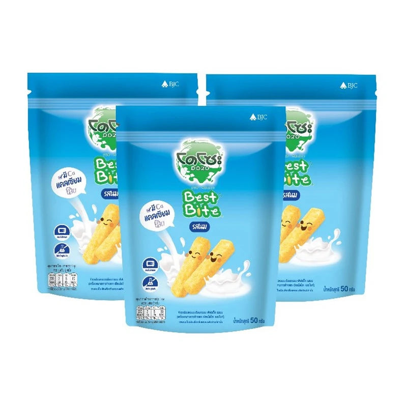 DOZO Best Bite Crispy Brown Jasmine Rice Puff Stick Milk Flavor