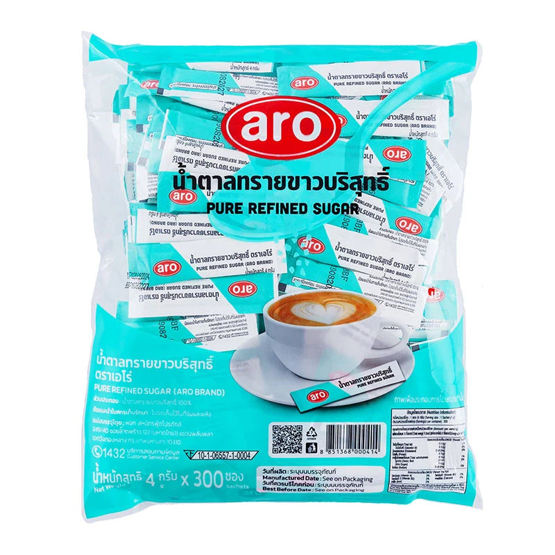 ARO Stick Pure Refined Sugar 300 Sachets 4g