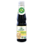 Deksomboon Organic Seasoning Sauce 300ml bottle in clear plastic, with label showing brand and product details for dry grocery use.