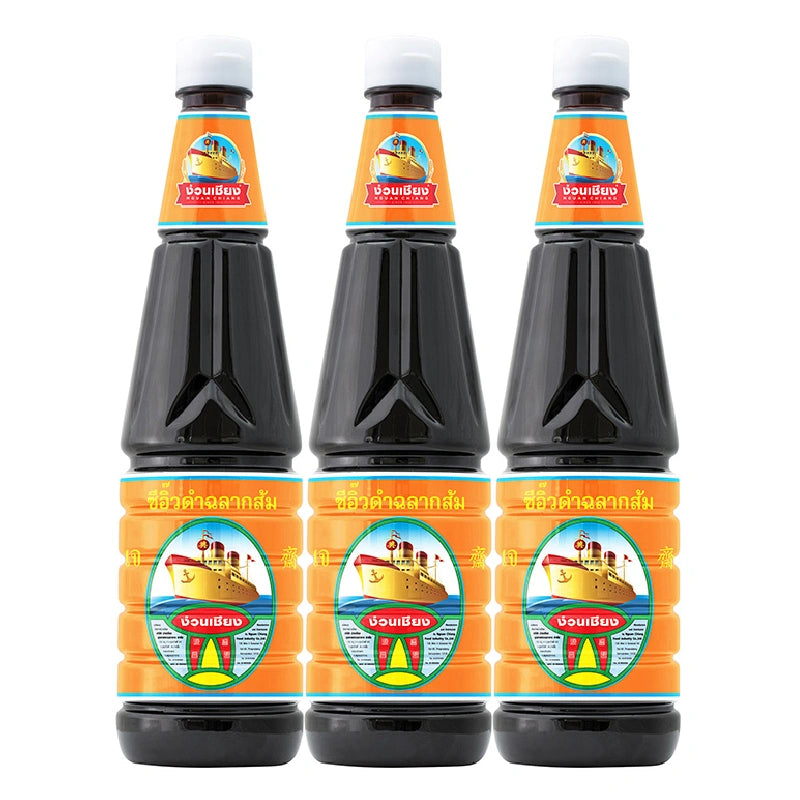 NGUAN CHIANG dark soy sauce bottle, 940g, shown with rich dark liquid, suitable for cooking Asian dishes.