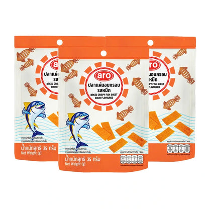 ARO Baked Crispy Fish Sheet Squid Flavor 25g x3