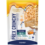 Diamond Grains Granola Prex Crunchy Honey flavor in a bowl, showcasing golden, crispy granola with honey coating, perfect for breakfast.
