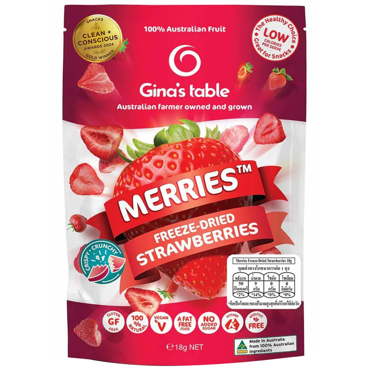 Gina's Table Merries Freeze-Dried Strawberries