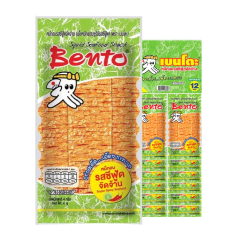 BENTO Squid Seafood Snack Super Spicy Seafood 12 Pcs 4g