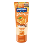 Best Foods tube of orange-flavored grocery product showing the orange-colored packaging and branding.