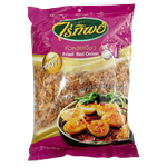 Raitip Fried Red Onion in a bowl, ready to use, shown in close-up for grocery seasoning or garnish.