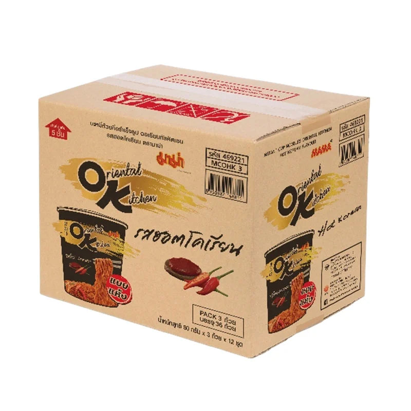 Mama Oriental Kitchen Instant Cup Noodles Hot Korean 80g x36