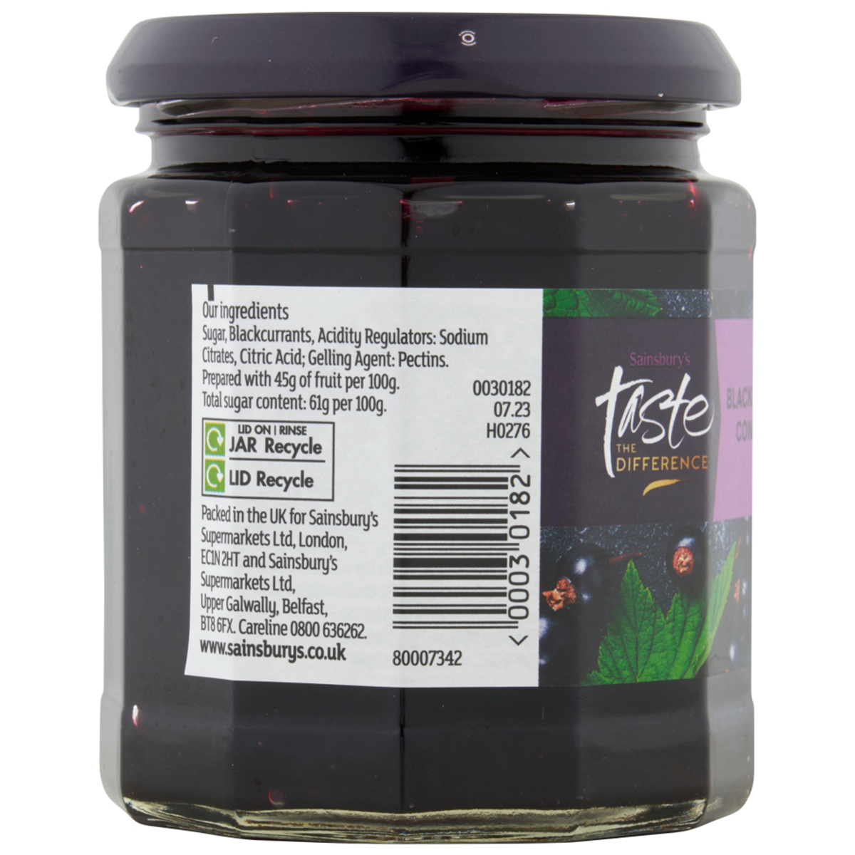 Sainsbury's Taste The Difference Blackcurrant Conserve