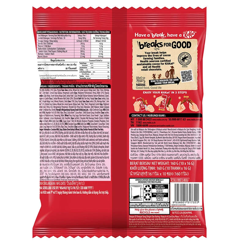 Kitkat X Milo Wafer Fingers In Chocolate Malt 16g x10