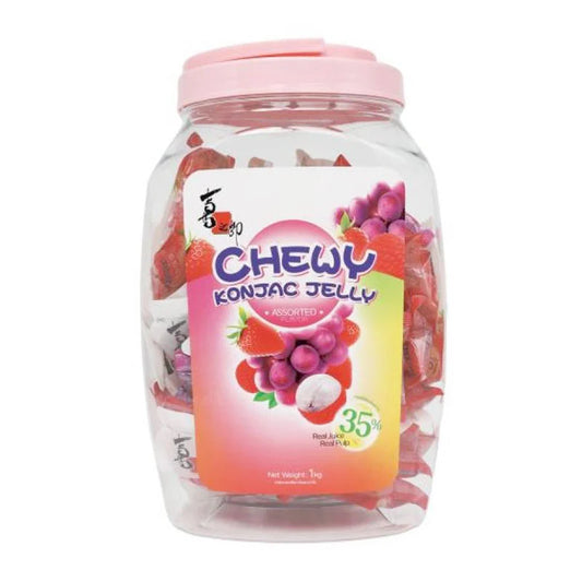 STRONG Fruity Jelly Bucket 35% contains colorful, fruit-flavored jellies in a 1 kg bucket, perfect for snacking or dessert.