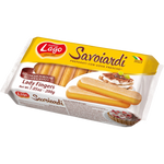 Logo Lady Fingers, confectionery snacks with finger-shaped biscuits, featuring a classic golden-brown exterior and crisp texture.