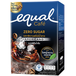Equal Americano instant coffee mix powder in a jar, ready to prepare a quick and flavorful coffee drink.