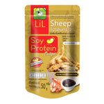 LILSHEEP protein glass snack with high iron and fiber, a confectionery treat displayed in clear glass packaging.