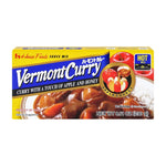House Vermont Curry Hot 230g dry grocery package with curry powder and seasoning inside, ready for cooking flavorful dishes.