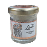 Lunn Inca Peru salt in a jar, showing the coarse, pinkish salt crystals used for cooking and seasoning.