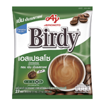 Birdy 3-in-1 Espresso drink in a glass, showcasing layered coffee and milk blend, ready to enjoy.