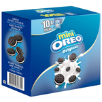 Oreo Mini Pouch Vanilla Pack showcasing small vanilla-flavored Oreo cookies in a resealable snack pouch