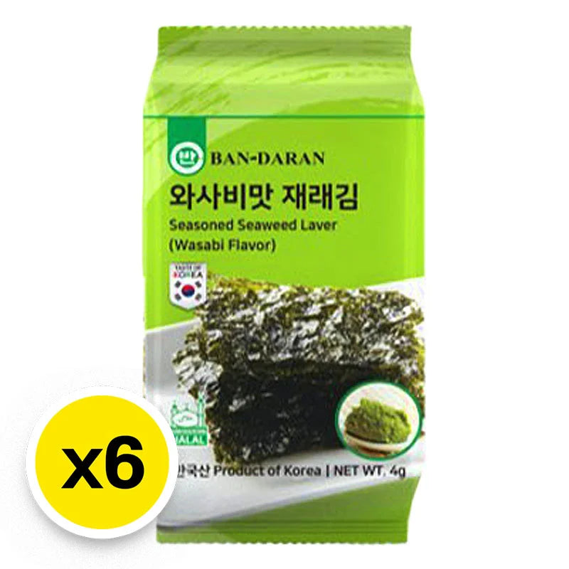 Bandaran Seasoned Seaweed Wasabi Flavor 4g