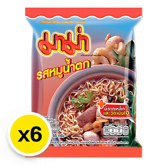 Mama Instant Noodles Moo Nam Tok Flavour 55g x6