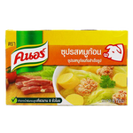Knorr Pork Cube, savory seasoning cube for cooking, shown in a clear image with the packaging visible.