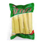 Dry grocery image of PA BUA Boiled Bamboo Shoot 800g package, showing the packaged bamboo shoots in a clear plastic bag.