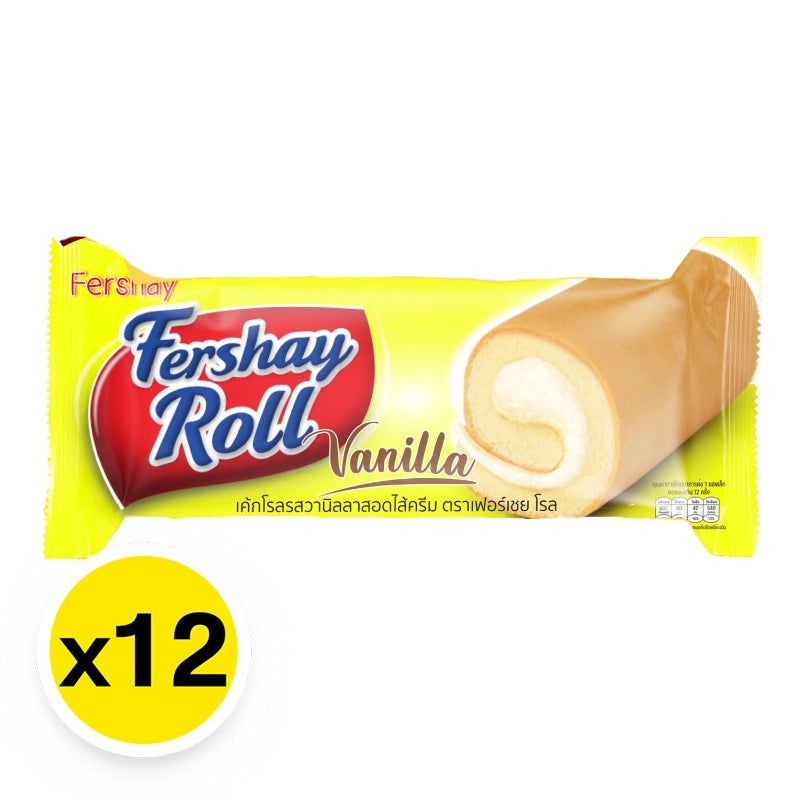 Fershay Vanilla Flavoured Cake Roll Filled With Cream 20g x12