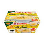 Roza Corn Soup in a bowl, creamy yellow corn soup served as a grocery item, with fresh corn kernels visible in the image.