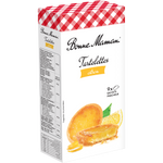 Bonne Maman Lemon Tartlets, confectionery snacks with golden pastry shells and lemon filling, arranged on a white plate.