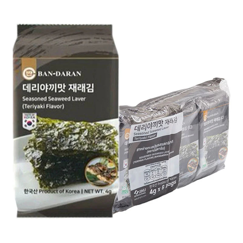 Bandaran Seasoned Seaweed Teriyaki Flavor 6 Sachets 4g