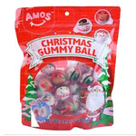 Amos Christmas Gummy Ball 400g jar with colorful gummy candies for snacks and confectionery.