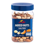 Andi salted mixed nuts in a 400g package, dry grocery snack with a variety of roasted, salted nuts perfect for snacking.