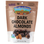 Dark chocolate almonds from Sunridge Farms, a delicious confectionery snack with shiny chocolate coating and crunchy almond inside.