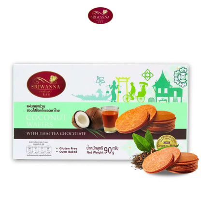 Sriwanna Coconut Wafers With Thai TEA Chocolate 90g