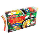 A bowl of Wai Wai Oriental Style Instant Noodles with vegetables and broth, showcasing the flavorful Asian-inspired instant noodle meal.