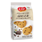 Lago Chocolate Chip Cookies showing golden-brown cookies with visible chocolate chips in a close-up image.