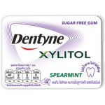 Dentyne Gum Xylitol Spearmint packaging with fresh spearmint flavor and chewy confectionery texture.