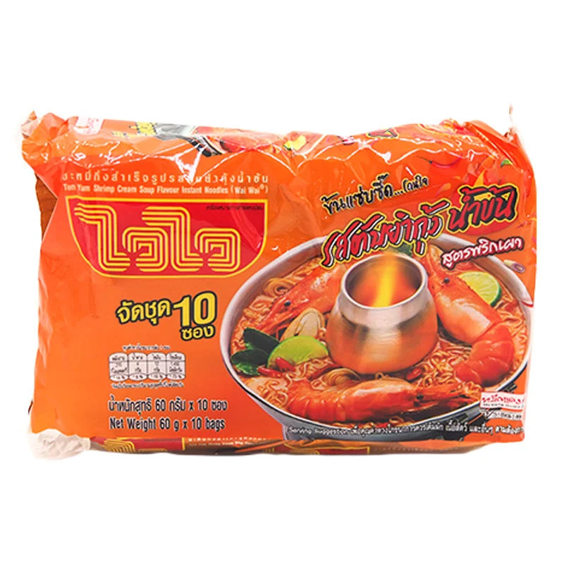 Waiwai Instant Noodles Tomyum Kung Namkon 60g x10