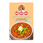 Mdh Pav Bhaji Masala spice packet from the grocery section, featuring the Mdh brand label on a colorful package.