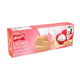 BISSIN Lychee Cream Wafer 100g, crispy wafer layered with lychee-flavored cream filling, shown in bright packaging.
